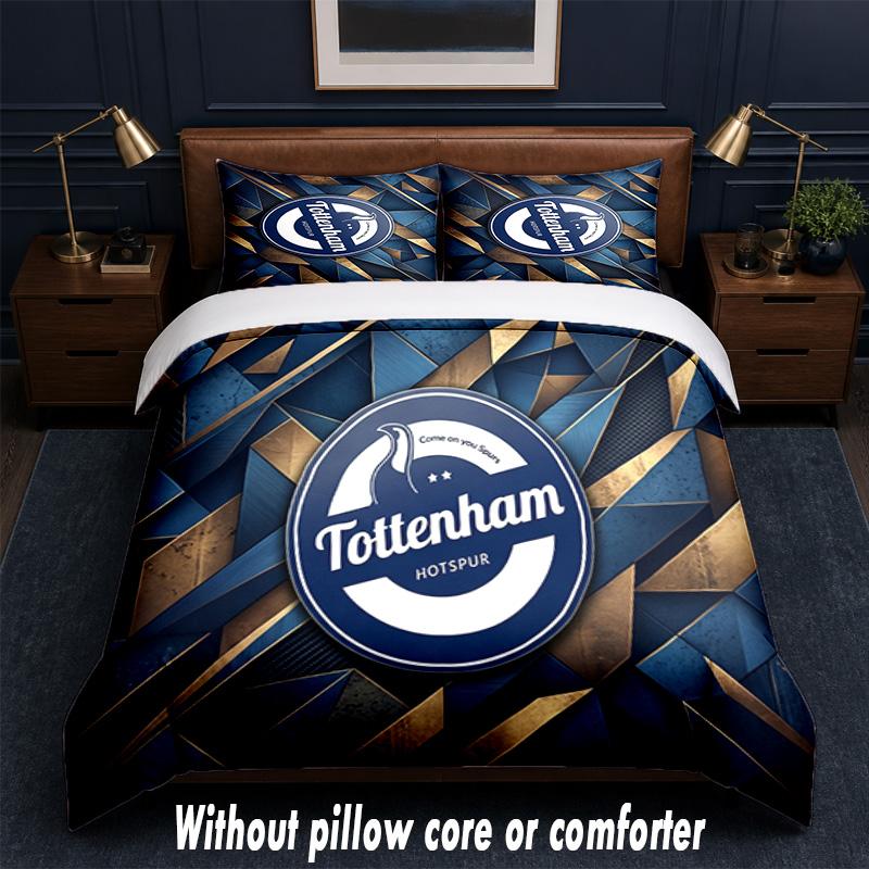 Tottenham Hotspur Design Bed Bedding Set 1 Duvet Cover + 2 Pillowcases Soft Breathable Household Bed Linens