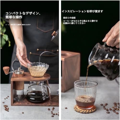 Portable Hand-Crank Coffee Grinder, Gift Box, Drip Pot, Easy-to-Clean, Multi-Purpose, Beginner's Set, Holiday Gift, Adjustable Settings, Lightweight,