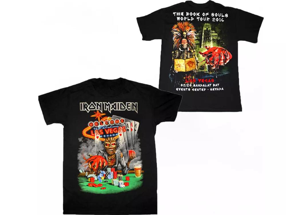 2016 Iron Maiden Vegas Tour T-Shirt Two Sides Rock BandTshirt Unisex T-Shirt S