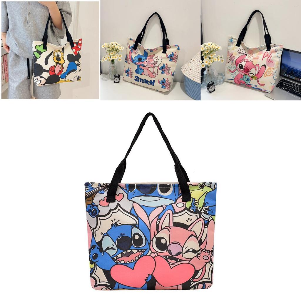 Minnie Cartoon Canvas Tote Bag With Large Capacity For Daily Use