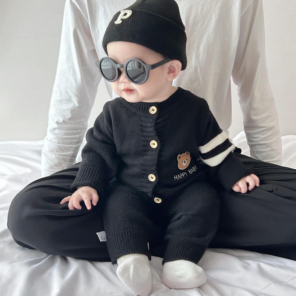 Korean-Style Baby Sweater Romper: Spring Knit Crawling Suit for Boys & Girls