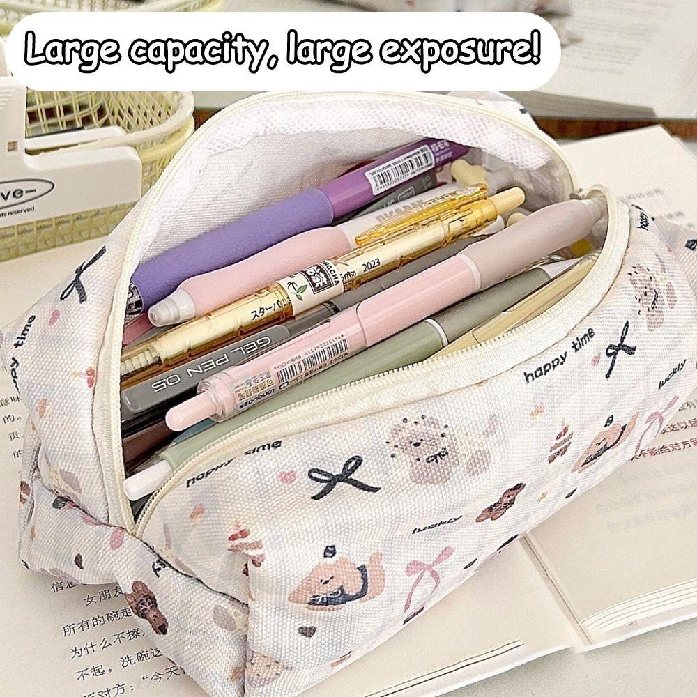 Cartoon Cute Puppy Pencil Case Canvas Large Capacity Pen Bags Stationery Bag School Supplies