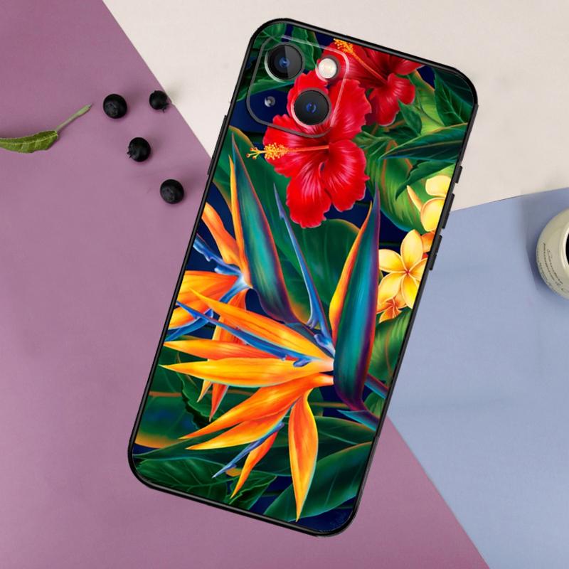 Tropical Paradise Hawaiian Birds Phone Case For iPhone 11 12 13 14 16 15 Pro Max Mini 7 8 Plus X XR XS Max Bumper Cases Cover