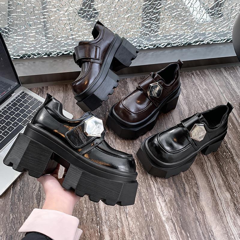 Fashion 9CM New Spring Women Pumps Mary Jane Lace Up Loafers Girls Lolita Shoes Puck High Heels Platform Pump Shoes Cosplay Female Shoes