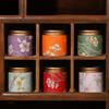 Flower Pattern Empty Tea Tin Can Household Green Black Tea Sealed Jar Spice Jars Small Packaging Gift Box Tinplate Storage Can