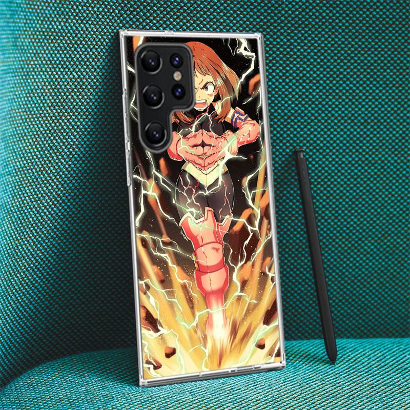1pc Ochako Uraraka Capa Phone Case For Samsung S26 Ultra S25 Edge Galaxy S23 S21 S20 S24 FE S22 S10 Plus Cover Clear TPU Shell C