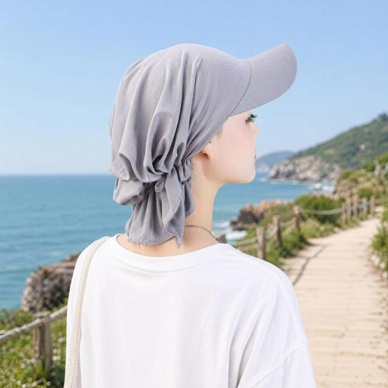 Women Turban Hat, Ethnic Style Sun Protection Hat with Widened Brim, Toe-Cap Fit Sun Hat for Outdoor Activities Hiking Beach Travel