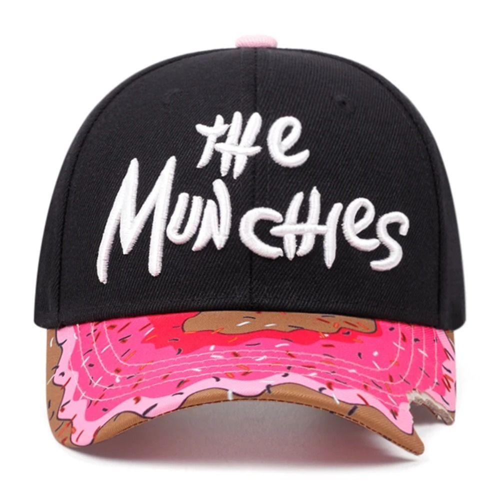 Korean Style Donut Embroidery Baseball Cap Adjustable Dance Snapback Hats  Daily