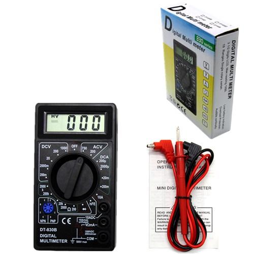 LCD Digital Multimeter AC/DC 750/1000V Digital Mini Handheld Multimeter For Voltmeter Ammeter Ohm Tester Meter With Probe DT830B