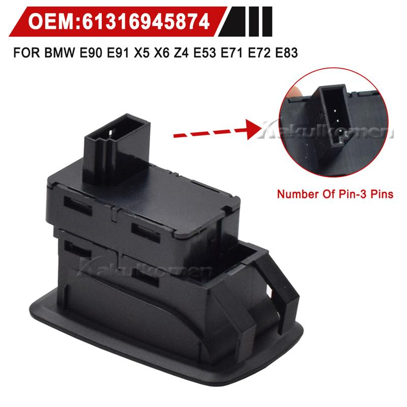 3Pins 61316945874 Black Electric Power Window Lifter Switch Button For BMW E71 E72 E83 E90 E91 E92 316i 318i 320i 2005-2015