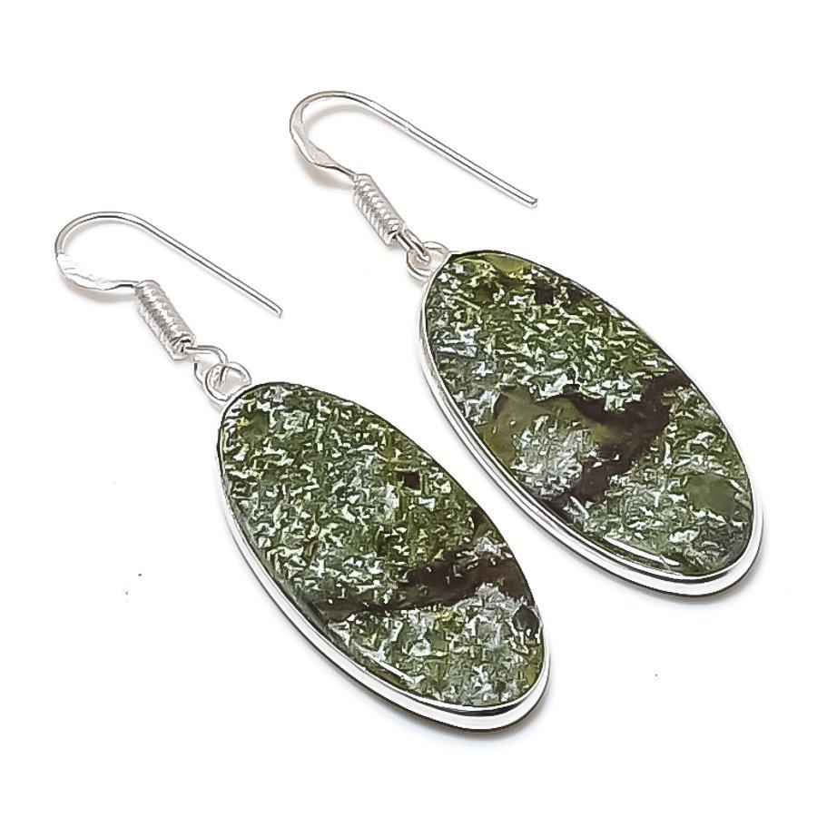 Натуральный камень Драконья кровь Серьги из стерлингового серебра 925 пробы 2,13 AEE-11148