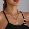 Vintage Coin Pendant Hip Hop Chain Necklace for Women Jewelry Accessories