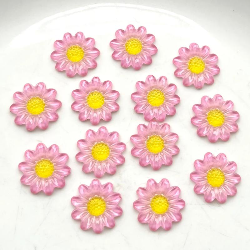 20 Pieces of 20mm Colorful Flower Shaped Rhinestone Flat Back Scrapbook Suitable for DIY Decoration, Jewelry Gift Decoration