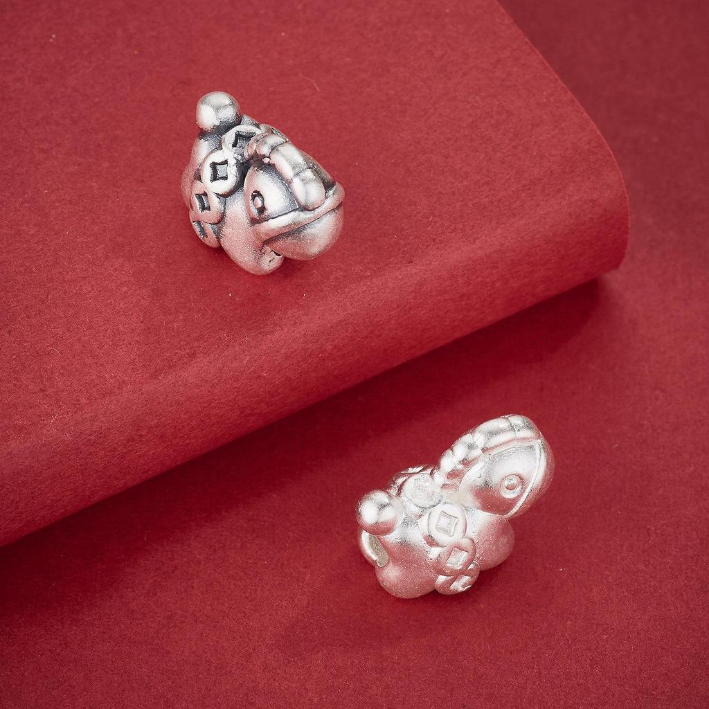 Sterling Silver Zodiac Horse Beads for DIY Red Rope Bracelets and Accessories