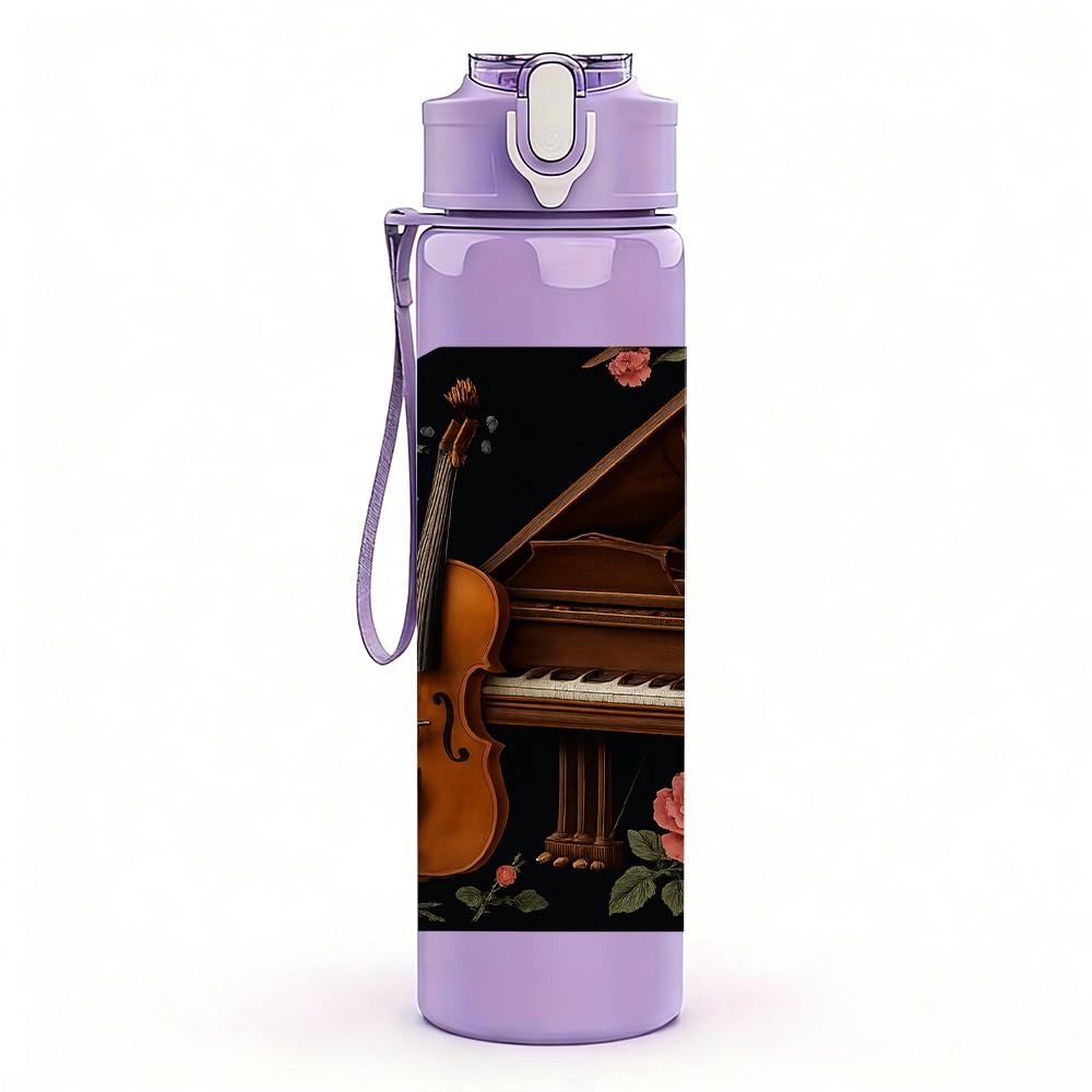 1PC Sheep Shepherd Boy Bible Verse 750ml Color Plastic Sports Water Bottle Leakproof Flip Straw Lid Suitable for Sports Office Home Use
