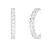 APM Monaco Pave hoop design synthetic cubic zirconia earrings women's silver WE16436OX