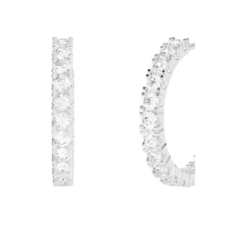 APM Monaco Pave hoop design synthetic cubic zirconia earrings women's silver WE16436OX