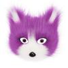 Halloween Faux Fur Cat-Fox Half Face Mask with Eyes - Cosplay Accessory