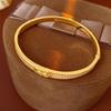 Gourd Hollow Gold-Plated Zircon Bangle - Chinese Style Luxury Fashion Bracelet