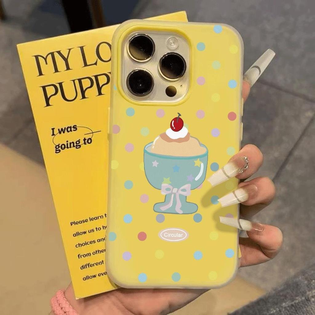 Jelly 2-in-1 Mobile Phone Case Back Panel Simple Style with Lanyard and Stand Creative Cartoon for Apple Mobile Phone Protective Case