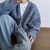 Men's Retro Heavyweight Wool Cardigan Sweater - Cozy Early Winter Knitwear for Couples