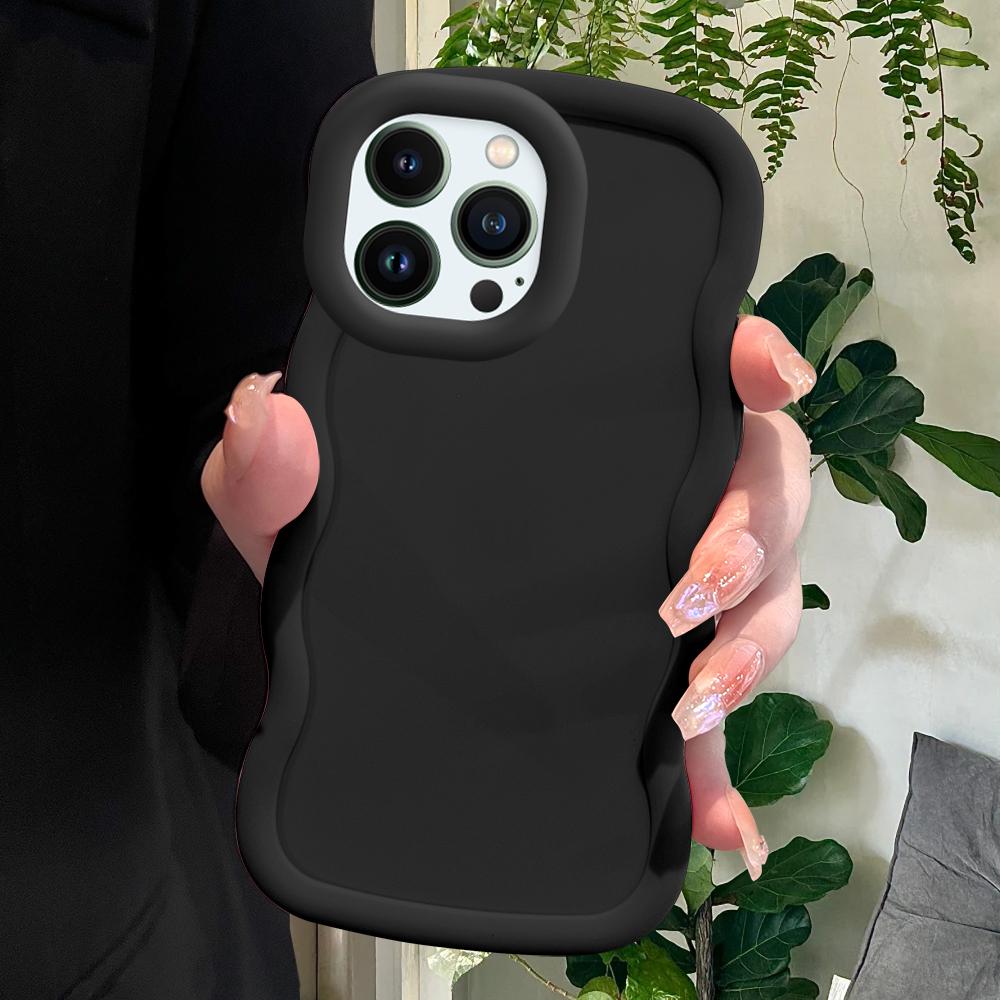 Fashion Simply Style Weiche Telefonabdeckung für iPhone 11 12 13 14 15 Pro Max 6 6S 7 8 Plus Xs Wave Edge Stoßfeste Schutzhülle aus Gummi
