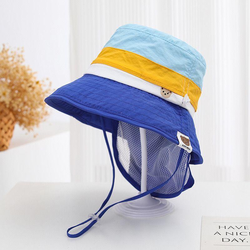 Girls Summer Thin Foldable Sun Hat With Neck Flap UV Protection Fisherman Cap For Kids Outdoor Beach Shade