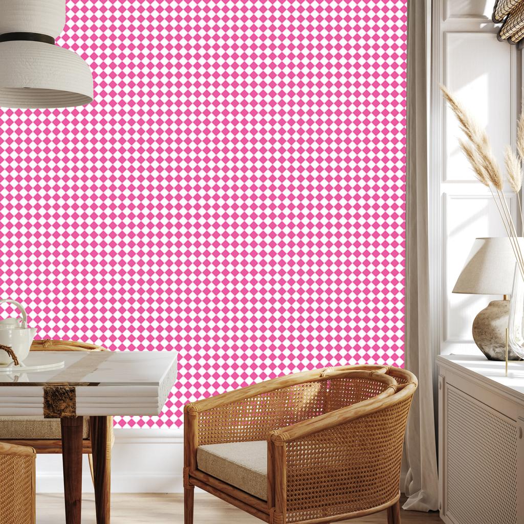 Geometric Diamonds Powder Pink Wallpaper for Living Room and Bedroom 50x1000