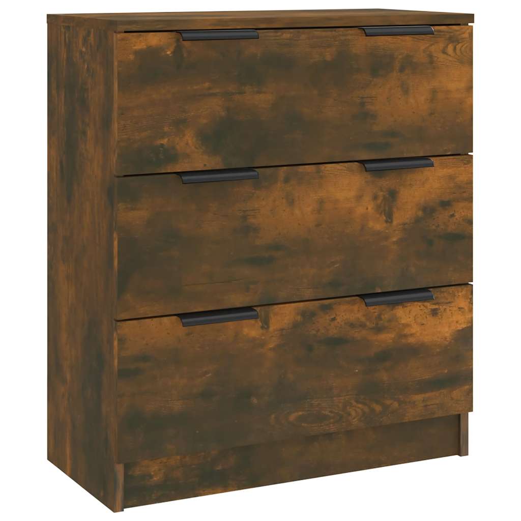 Vidaxl 3-Piece Chest of Drawers, Smoked Oak, Wood-Based Material