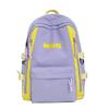 Nylon Backpack For Teens With Colorful Splicing And Letter Print For Daily Use