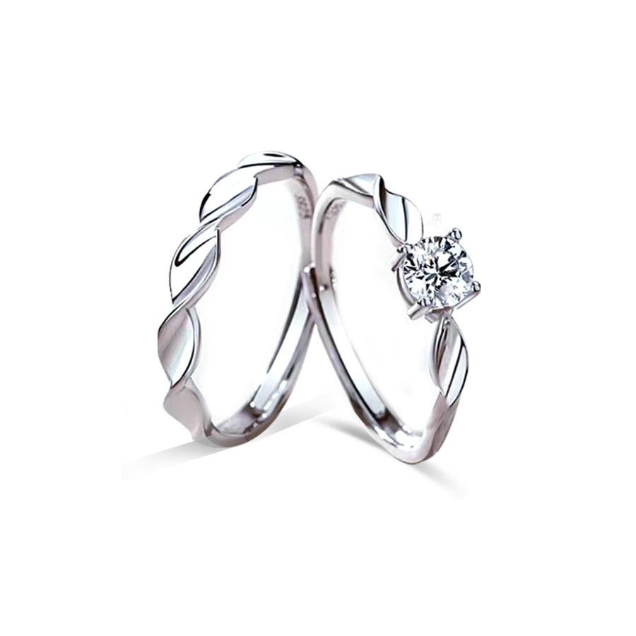Möbius Couple Matching Rings - High-end Niche Design Keepsake Gift for Her Shining Galaxy Ring - Male