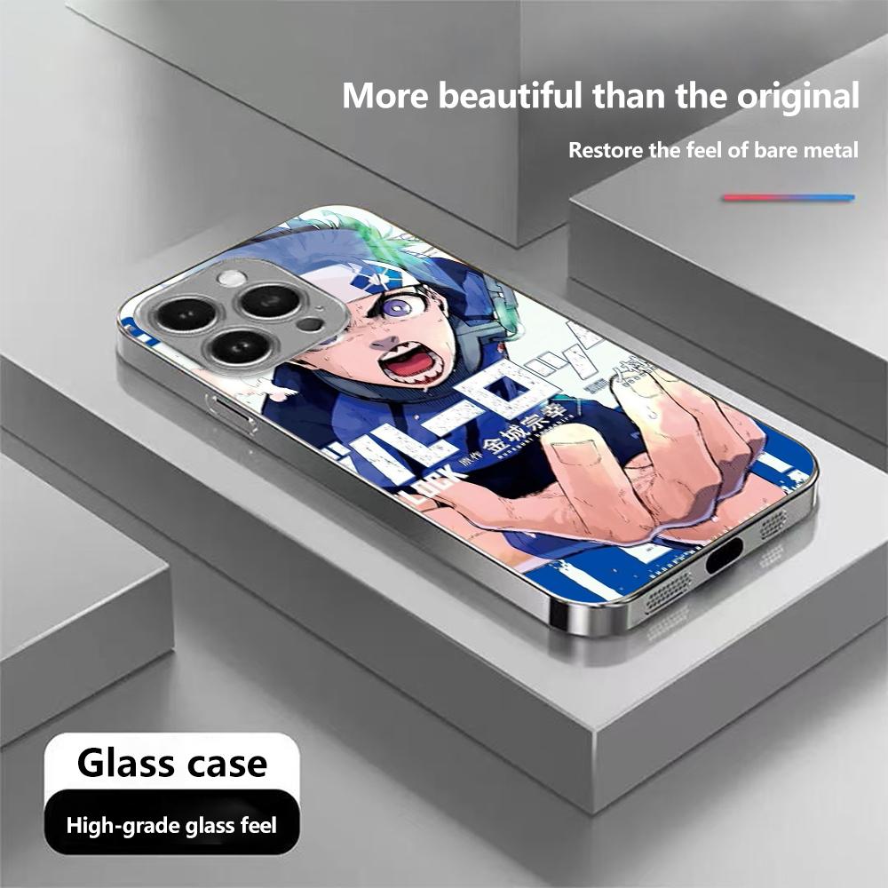 

Чехол для телефона N138 BLUE LOCK Anime для iPhone 16 15 11 Pro Max Samsung S24 S23 Ultra A54 A35 Xiaomi Redmi Note13 12 Pro с покрытием из закаленного стекла for iPhone 12 Pro Max