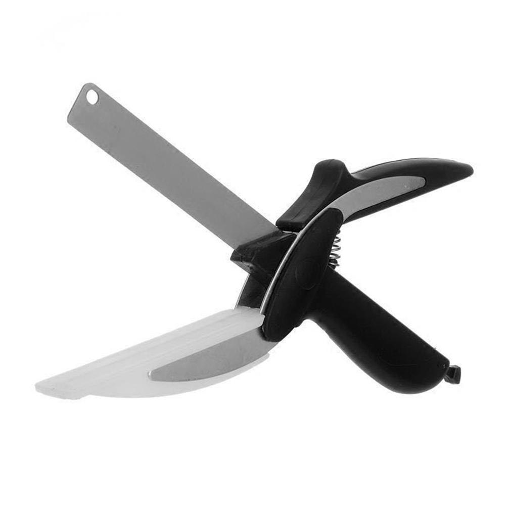2-in-1 Stainless Steel Shears Sharp Vegetable Fruit Cutter Non-slip Grip Hanging Storage Multi Cutting Tool For Home Kitchen Use