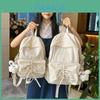 Drawstring School Backpack For Girls Summer Nylon Pure Color Casual Travel Bookbag With Padded Straps