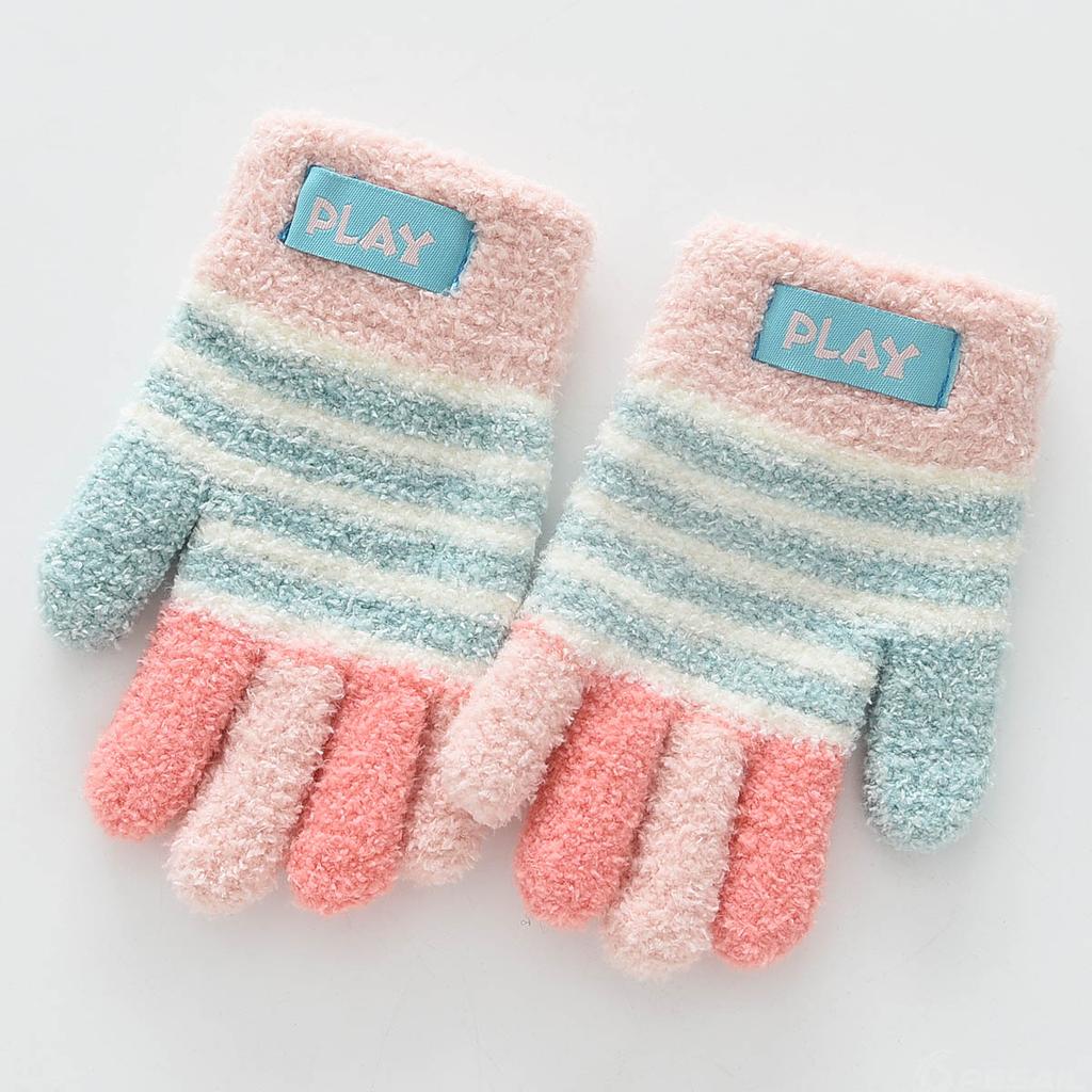 Children's Knitted Warm Full Finger Gloves