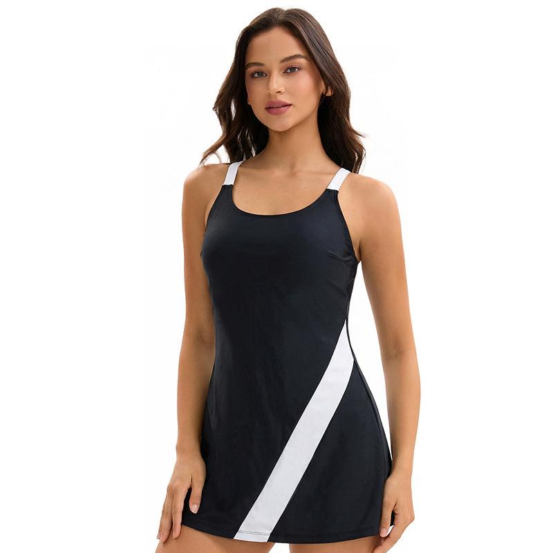 1011 nuovo costume da bagno due pezzi diviso tipo gonna angolo piatto abbinamento colori costume da bagno attillato conservativo all'ingrosso