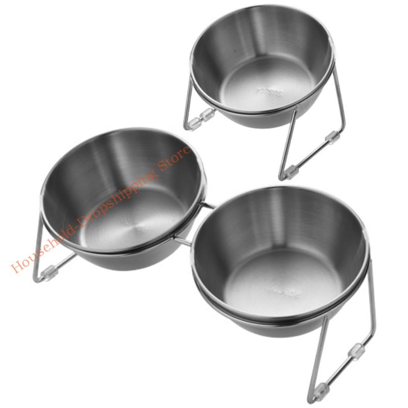 85AD Ergonomic Elevated Dog Bowls With Double Bowl Dog Feeding Station Splash Proof