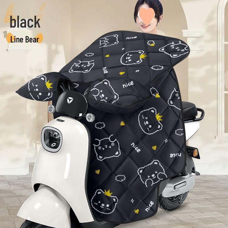 Electric Vehicle Plush Windshield Cover - Thickened, Enlarged, Waterproof, and Windproof for Winter Protection.