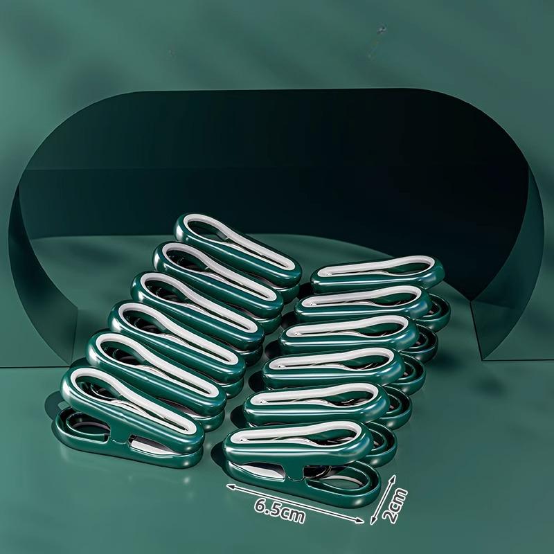 

12 шт. прищепок, пластиковые прищепки для белья, зажимы для еды, держатели для носков и нижнего белья зелёный