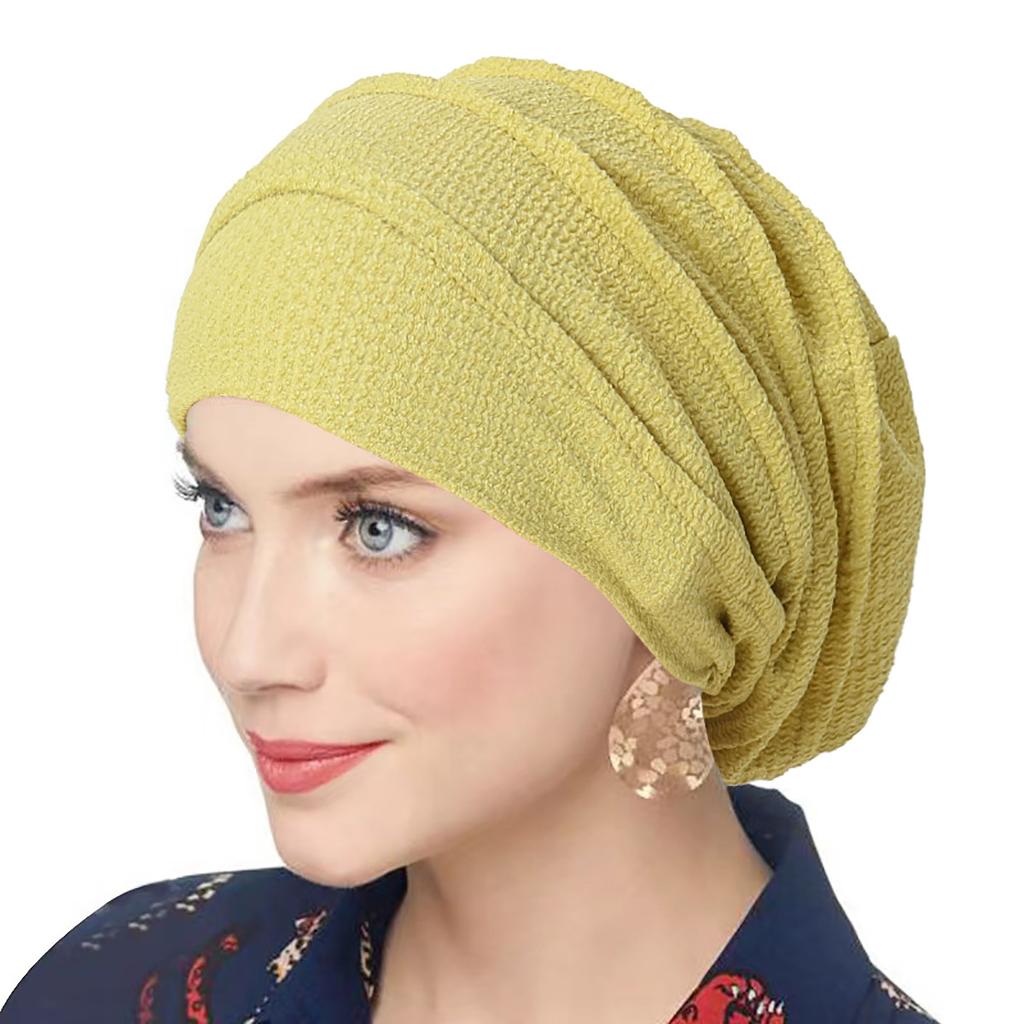 Summer Breathable Ruffled Women's Turban Hat