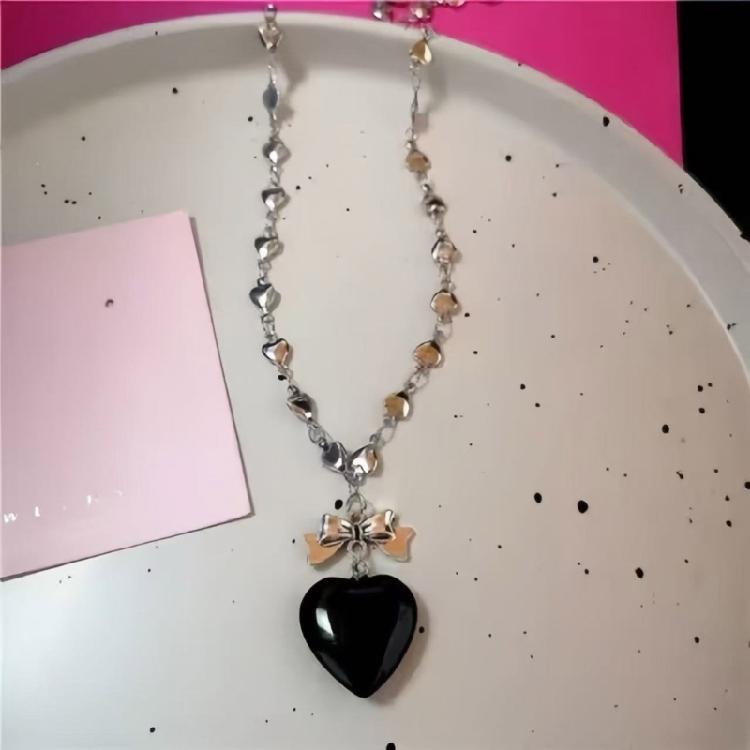 Elegant Heart Necklace Polished Alloy Jewelry Versatile Elegant Clavicle Chain Accessory For Dates Event Presents