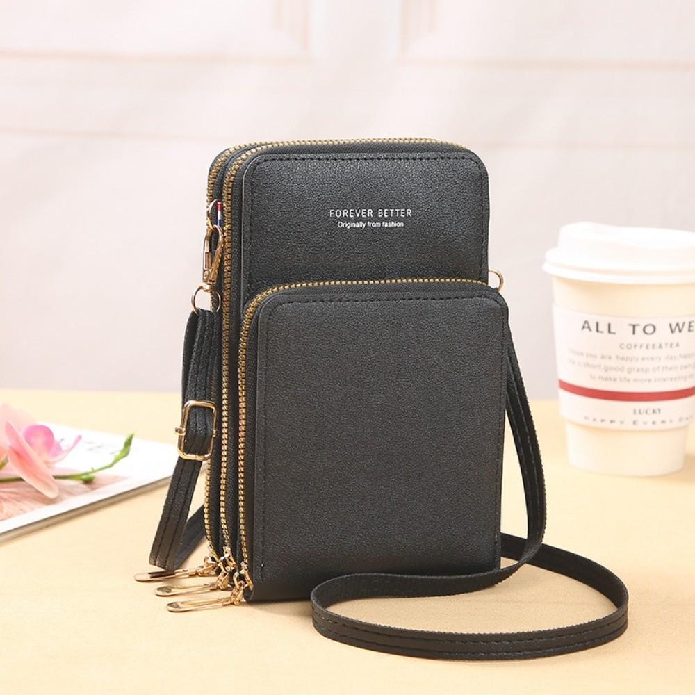 

Large Capacity Touch Screen Phone Purse Waterproof Multifunctional Women Crossbody Bag Durable Wallet Card Shoulder Bag Female чёрный