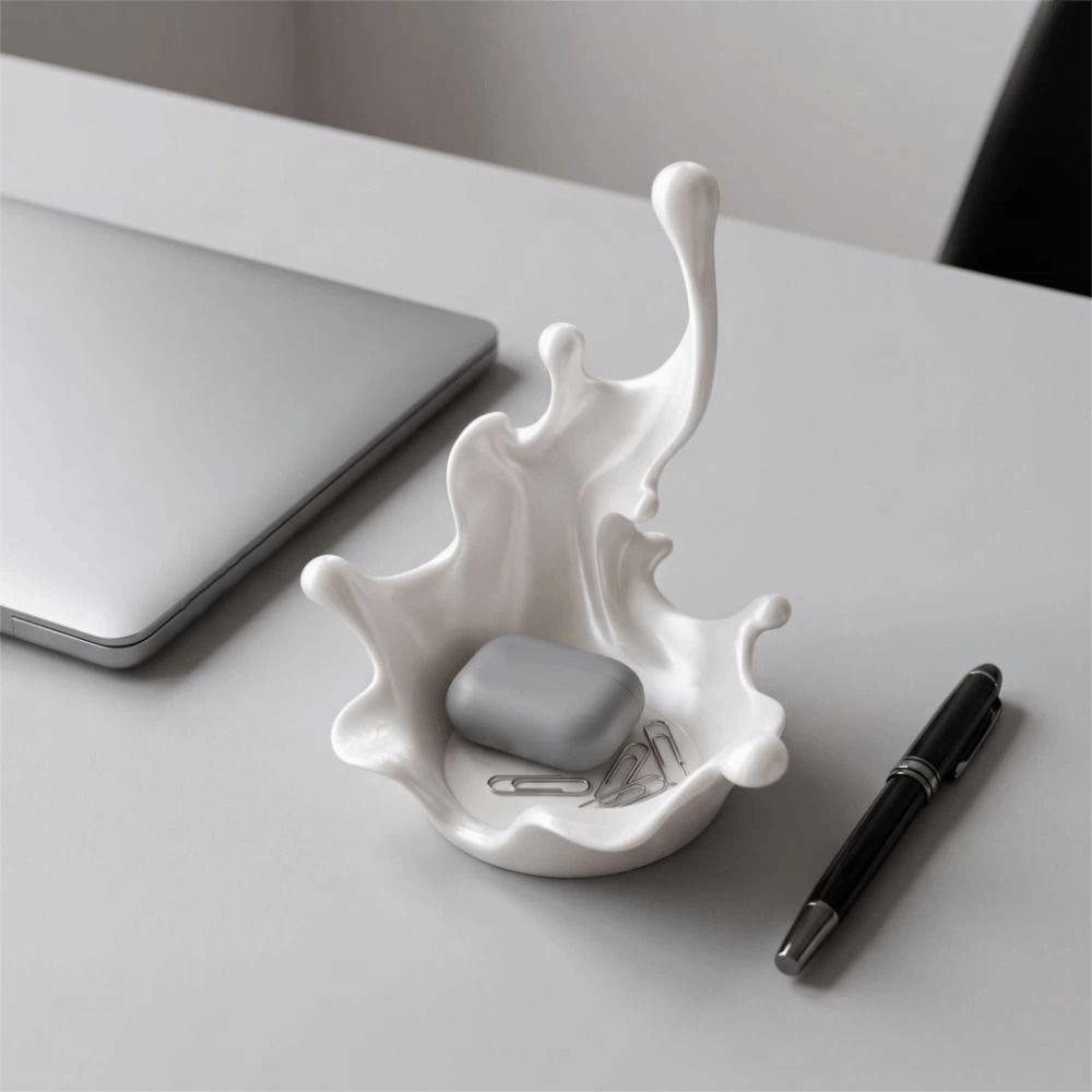 3D Printed Water Splash Trinket Holder Wave Shaped Earring Necklace Storage Dish  Bedroom