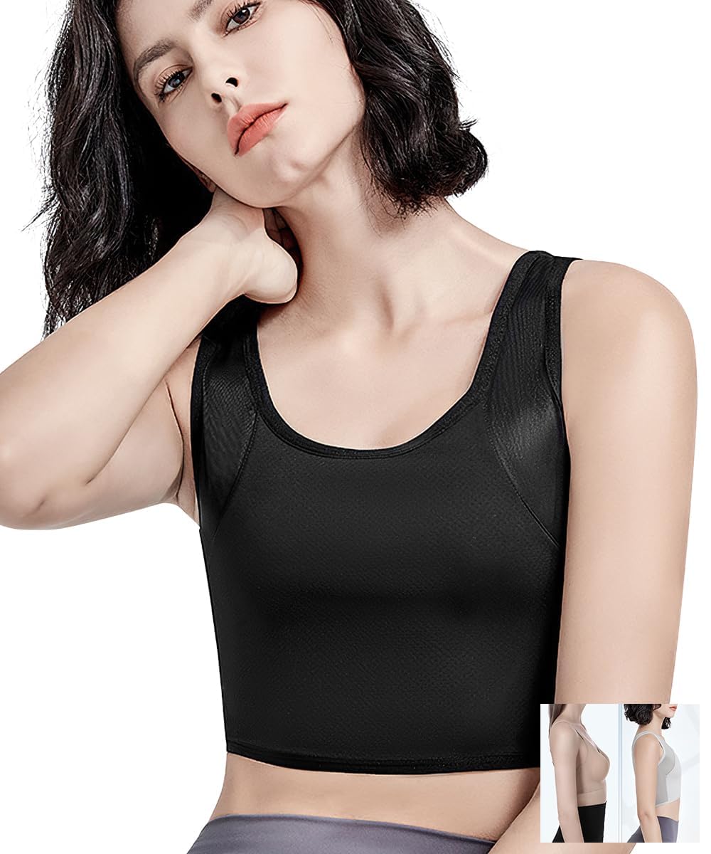 

MayCherry Кимоно для большой груди, уплотняющее, делает грудь естественно плоской, улучшенная компрессия для красивой сетчатой юкаты, унисекс нижнее белье чёрный