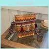 Ethnic Style Mini Square Bag With Colorful Woven Texture For Daily Casual Use