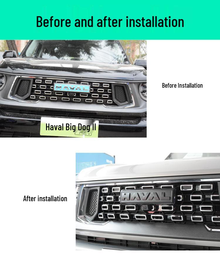 Haval 2. Gen Big Dog PHEV H6 Kohlefaser-Emblemabdeckungen (Vorne hinten)