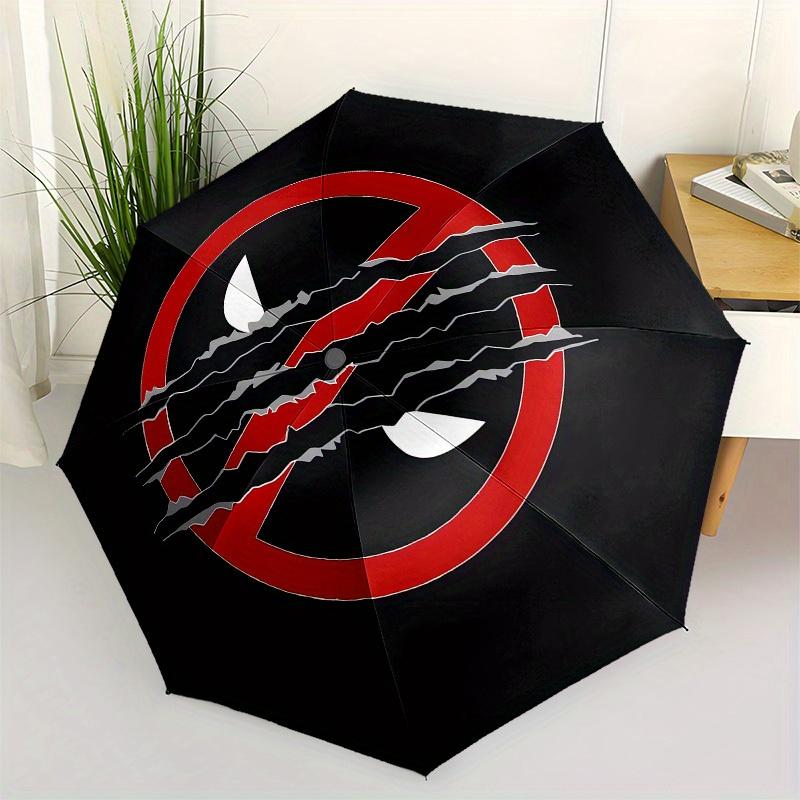 

1pc Ripped Logo Sticker Umbrella with Plastic Handle,Suitable for All Seasons Home Travel Outdoor UmbrellaM1141