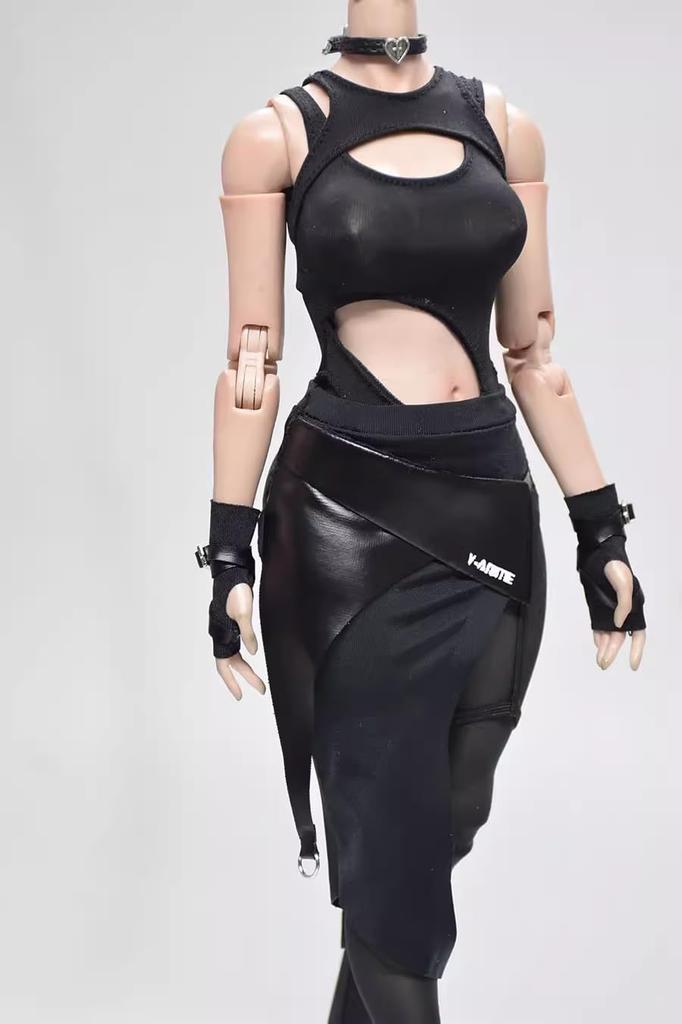 [TOYBARJAPAN] Action Figure in Scala 1/6 Stile GS Corpo TBLeague Compatibile Gonna Funzionale Stile Pelle, Collant Calze, Costume da Bagno, Maniche e Collo