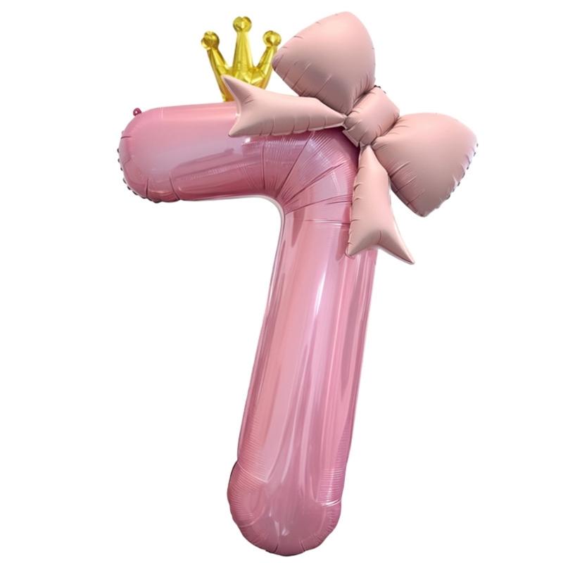 Bowknot Number Shape Balloon Reusable 40Inch Oversize Plastic Balloon For Birthday Wedding Anniversary Party Decoration
