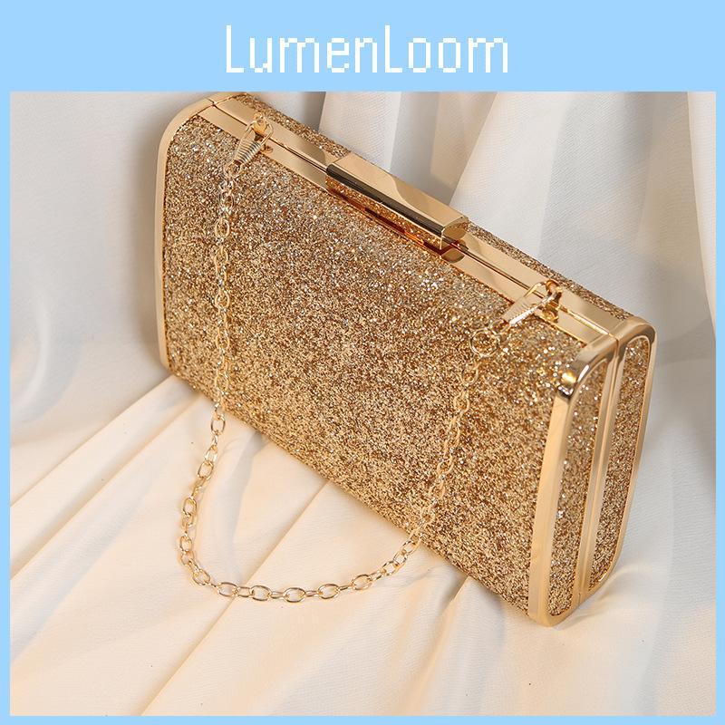 Modische Glitzernde Kette Umhängetasche Clutch Mit Schlossverschluss Für Abendpartys